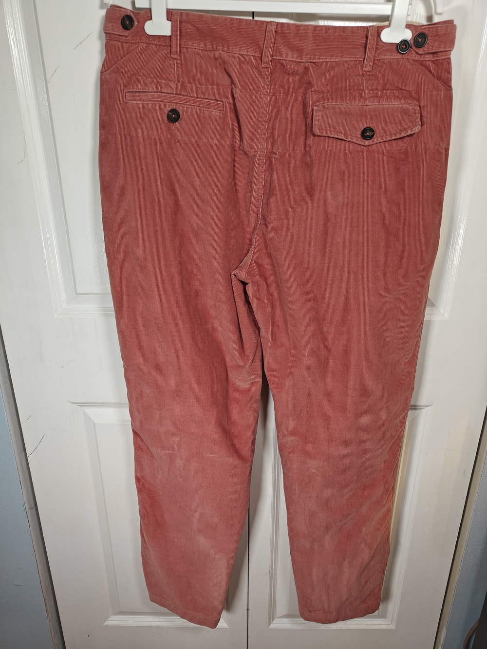 Drake's London Mens 38 Coral Red Pleated Corduroy Trousers Made in Italy - Picture 4 of 13